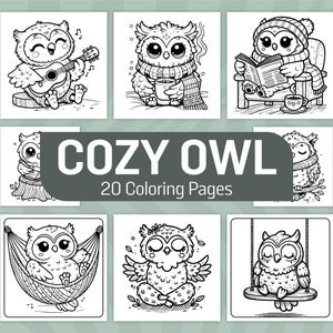 Cozy Owl Coloring Pages for Kids & Adults | Cute Owls Coloring Sheets | Adorable Owl Coloring Book PDF | Easy and Bold Line Coloring