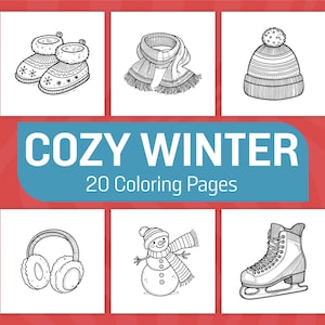 Cozy Winter Coloring Pages | Cozy Coloring Sheets for Kids & Adults | Relaxing Coloring Book | Christmas Coloring Pages | Cute Xmas Coloring
