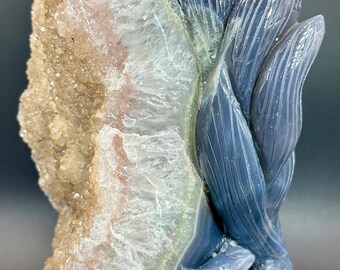 Druzy Agate Nine-Tailed Fox Crystal Tower