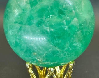 Green Fluorite Crystal Sphere