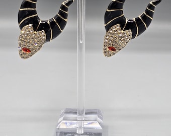 Sleeping beauty maleficent dragon villain rhinestone earrings
