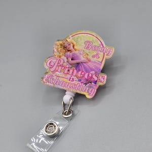 disney rapunzel tangled princess glitter being a princess is exhausting badge reel