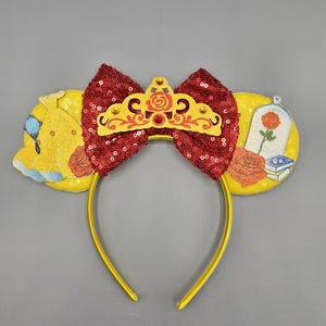 Mickey Minnie mouse disney ear headband beauty and the beast adult kids