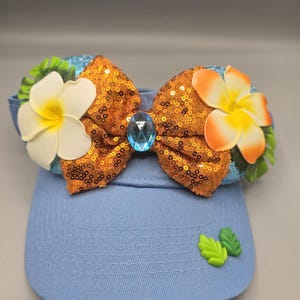 disney moana flower floral Minnie ears visor velcro back hat cap