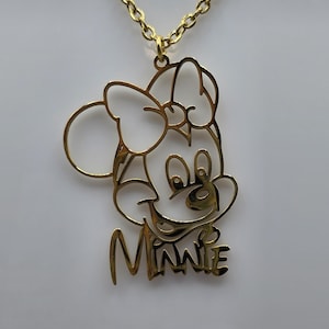 disney Minnie mouse gold or silver necklace