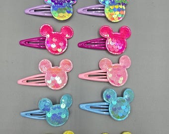 mouse set of 2 sequin hair clips