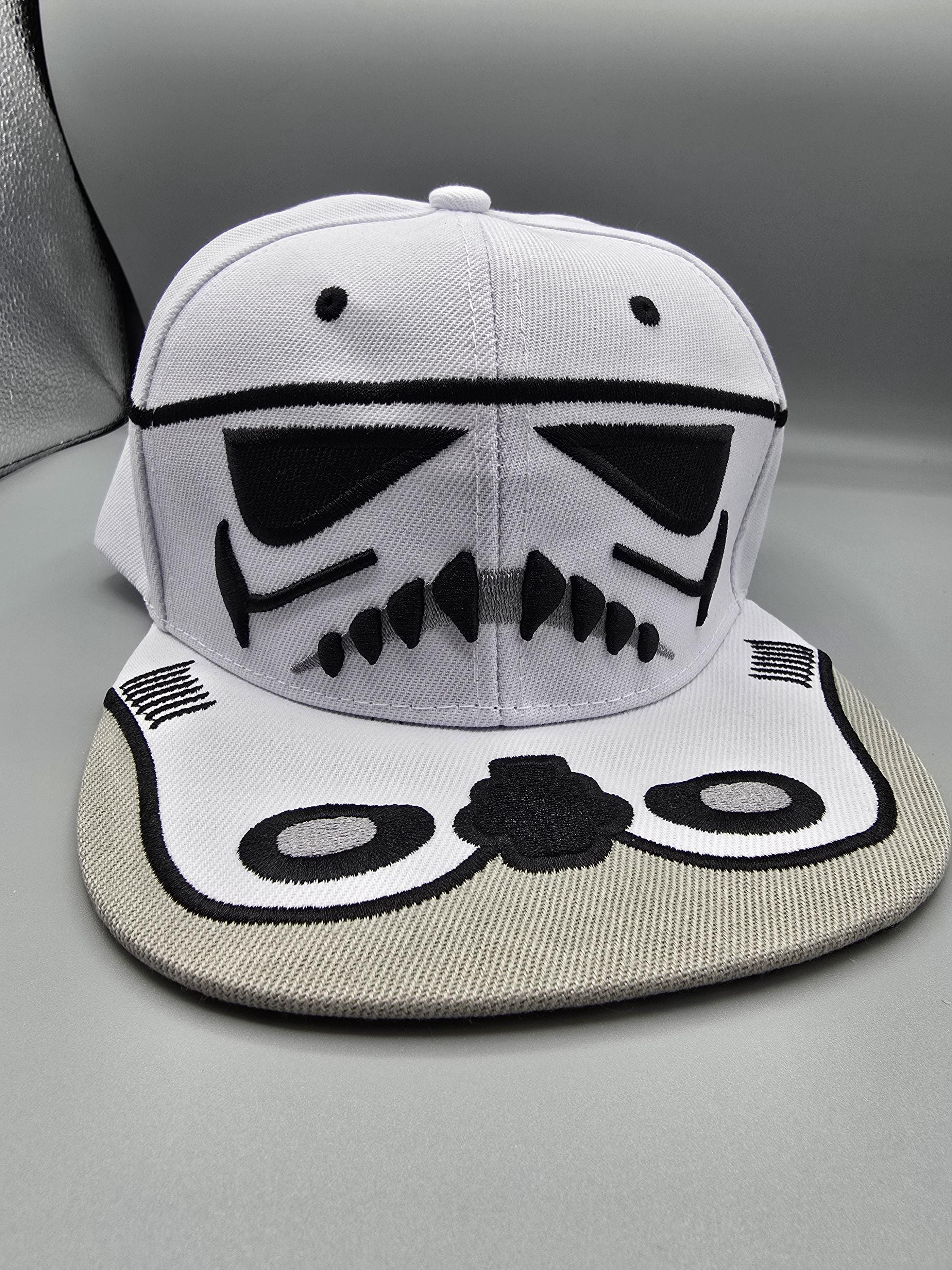 Star Wars White Storm Trooper Embroidered Snap Back Baseball Hat