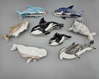 Orca killer whale seal summer fun hair claw clip