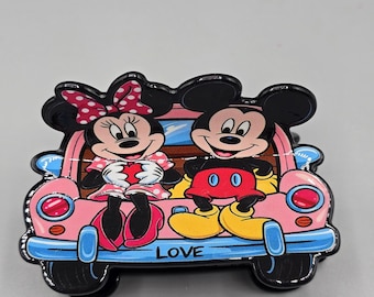 disney mickey and Minnie mouse in car hair claw clip