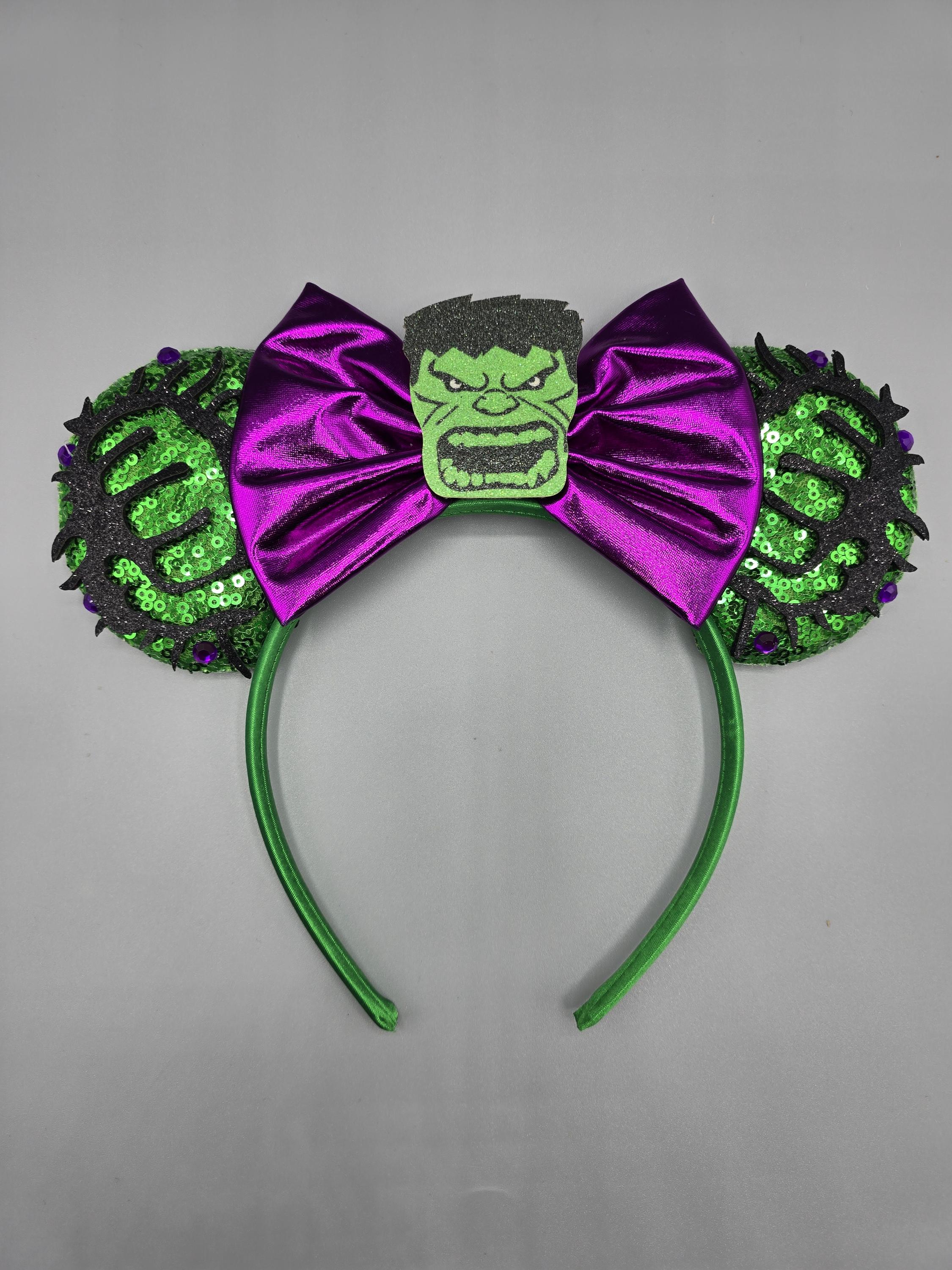 Marvel Superhero Mouse Ears with Purple Bow shiny-purple-mickey-ears-  main image 4