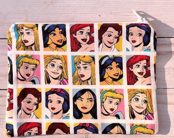 Princesses handmade zipper pouch