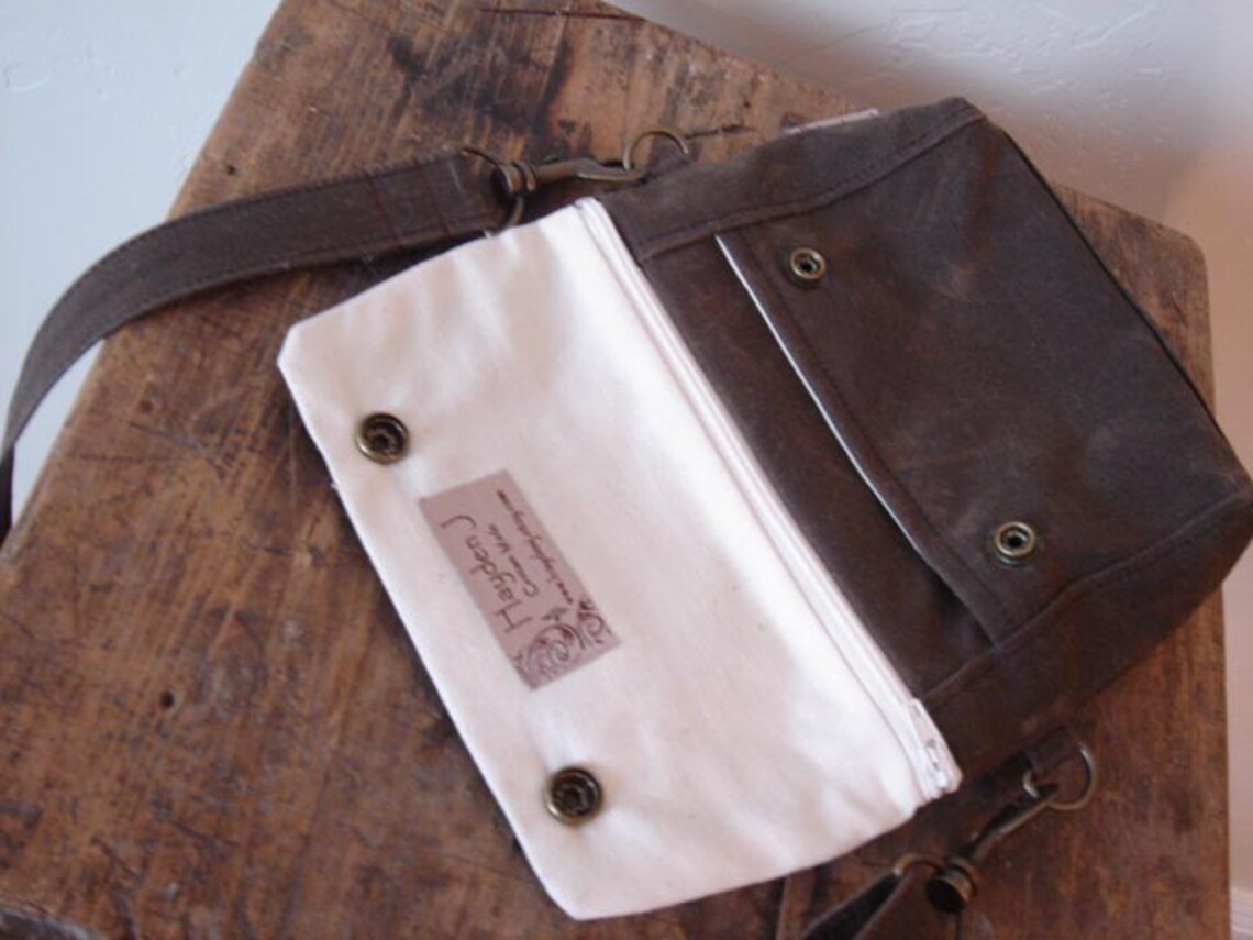 Convertible Hip Pouch Waxed Canvas in Chocolate Brown Etsy