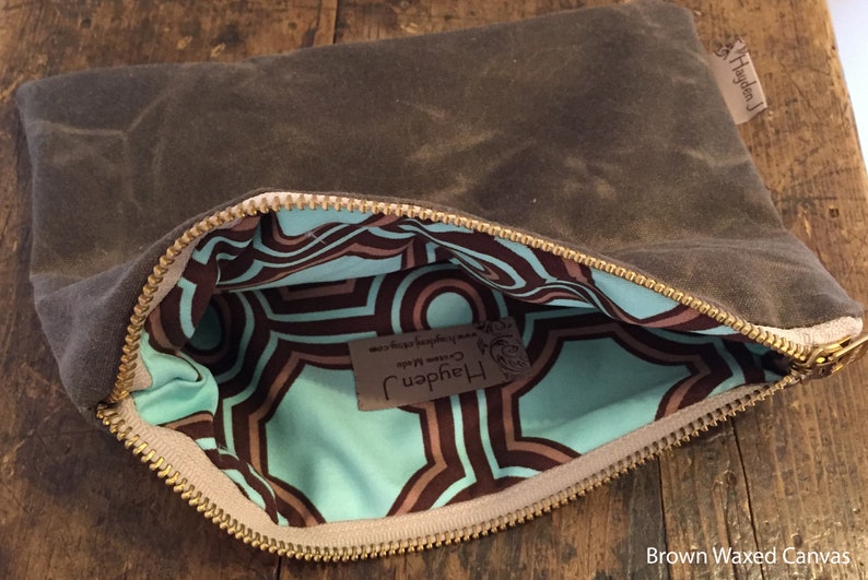 Waxed Canvas Zipper Pouch