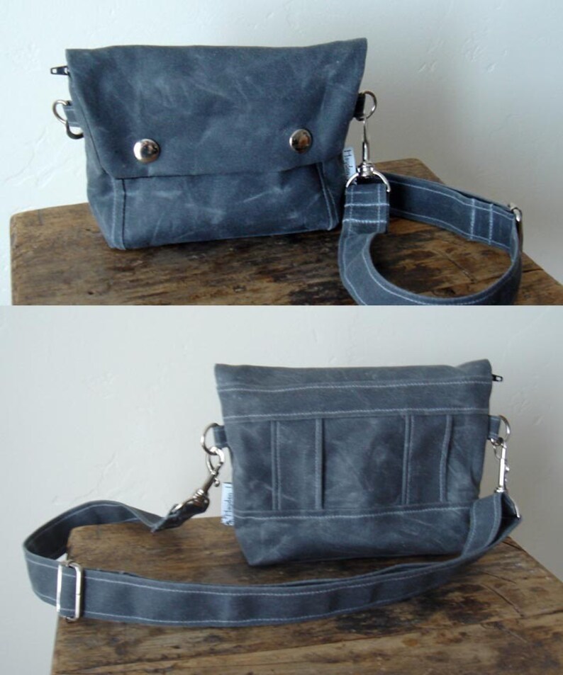 Convertible Hip Pouch Waxed Canvas in Charcoal Gray Etsy