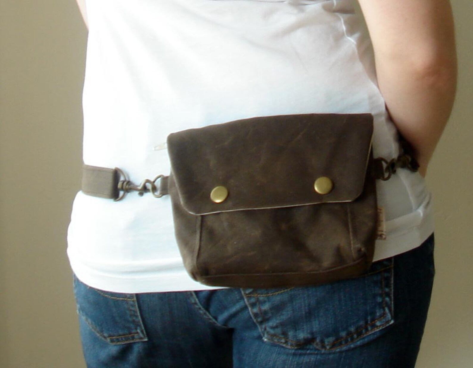 Convertible Hip Pouch Waxed Canvas in Chocolate Brown Etsy