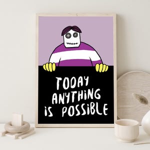 Todo es posible, mentalidad de crecimiento, salud mental, psicología, póster motivacional, citas, terapia, consultorio, terapia cognitivo conductual, arte de pared calmante