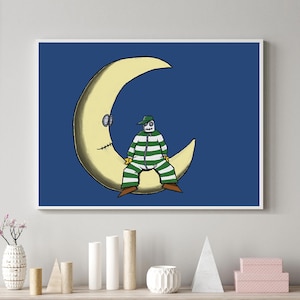 Póster de Compañeros de Luna Creciente / Figuras de Amistad Celestial de Ensueño - Póster de pared inspirador para vibras positivas