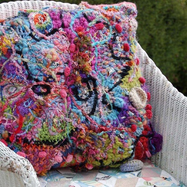 Colourtrail Scumbled Cushion Dark