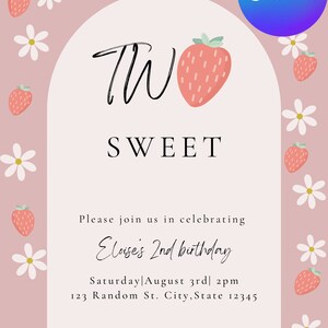 Two Sweet Invitation Template