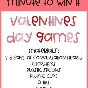 Valentine&#39;s Day Minute to Win It Games