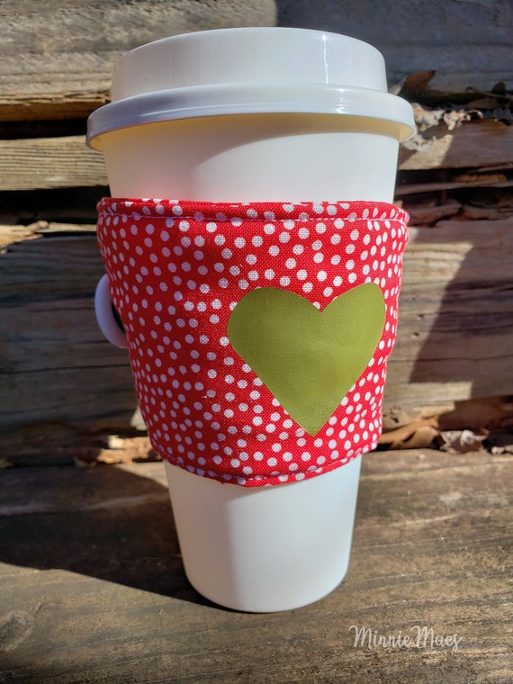 Reusable Fabric Coffee Sleeve for Hot or Cold Cups Valentines Etsy