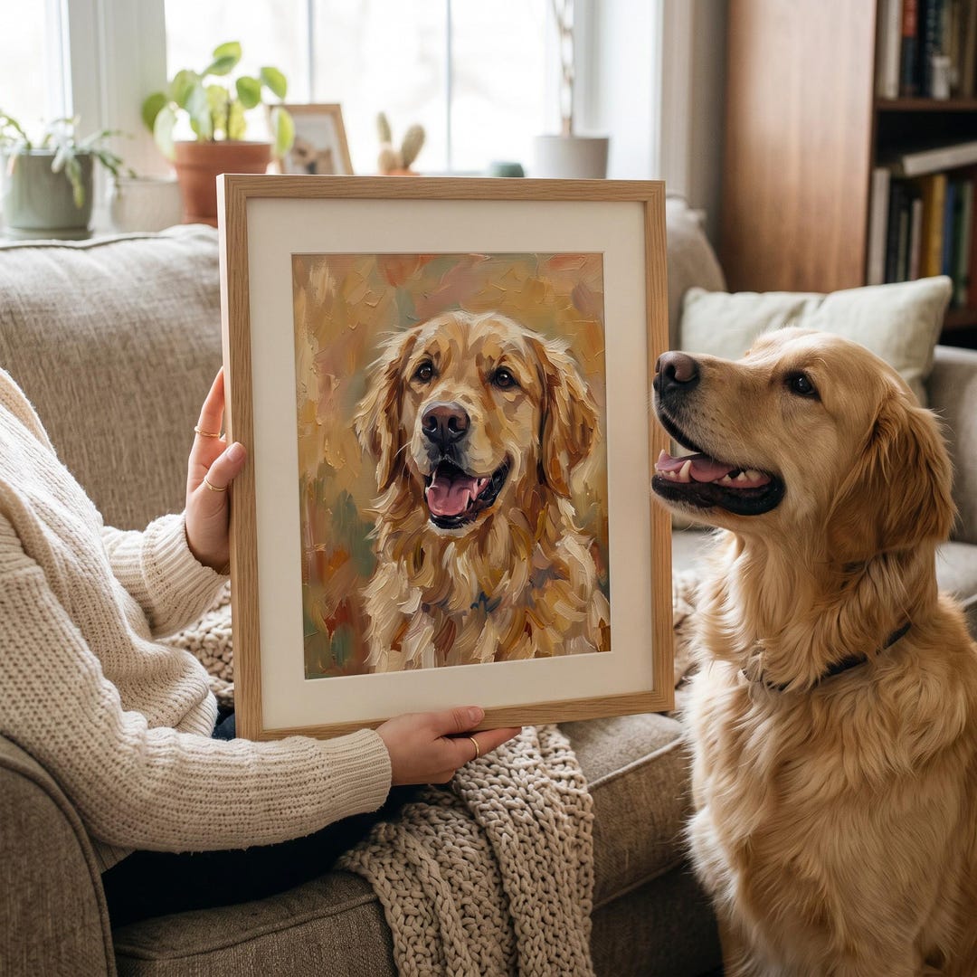 Custom Pet Portrait From Photo, Digital Dog or Cat Oil Painting ...