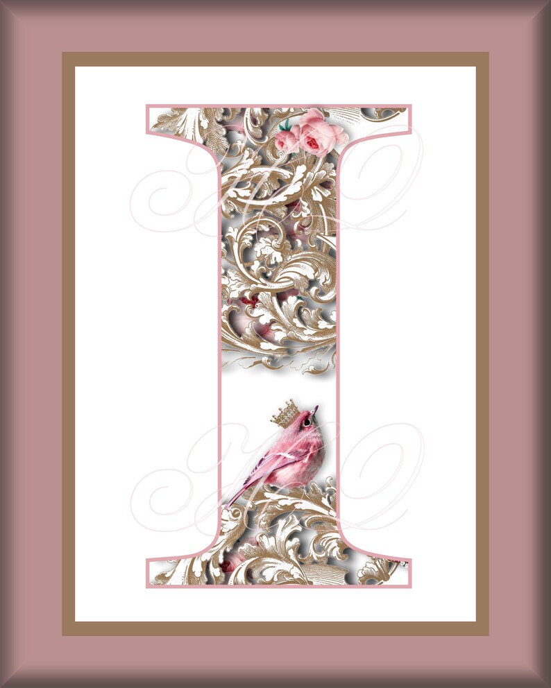 Letter Art Digital, J, Printable Letters, Floral Initial, Create Wall ...
