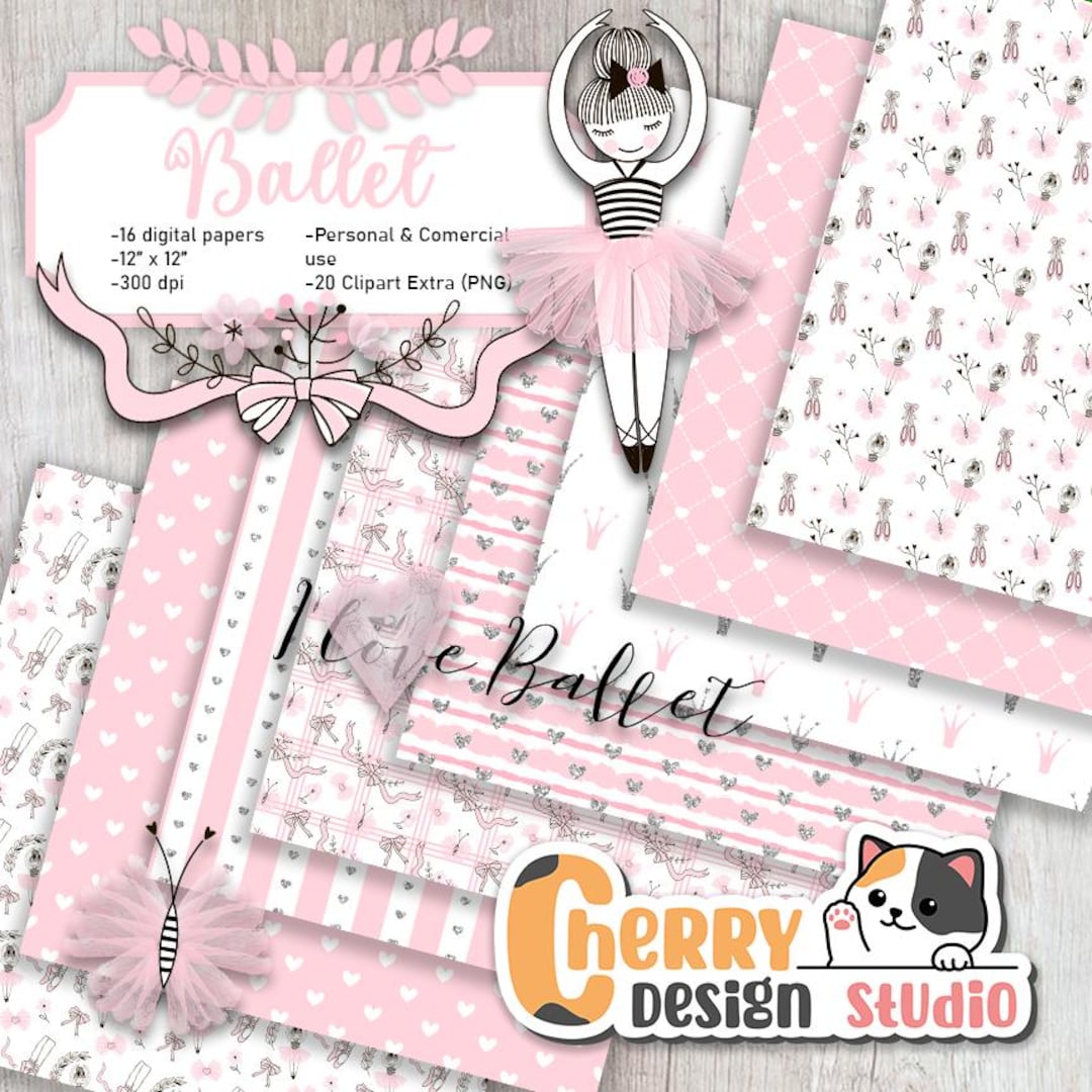 Ballet Digital Paper - Etsy