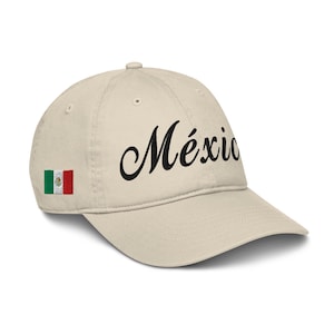 Mexiko | 100% Bio-Baumwolle | Baseball Cap Dad Hat | Verstellbar | Schwarz Gestickter Text