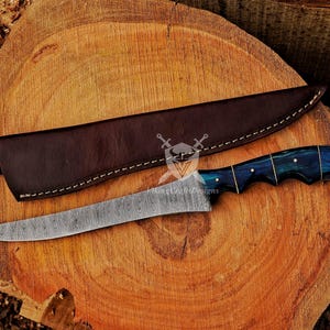 Handmade Damascus Steel Fillet knife, Fishing Fillet Knife, Kitchen knife, Steak Knife, Chef knife, Cake Cutting Knife, Gifts for him