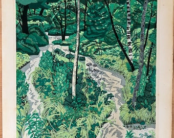 FUMIO FUJITA Japanese Signed Artist Proof Abstract Woodblock Print