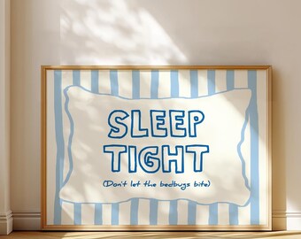 Sleep Tight Print Good Night Poster Above Bed Poster Trendy Bedroom Wall Art Typography Print Mid Century Decor Minimal Wall Art