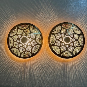 Set Of 2 Moroccan Wallah Brass Light, Brass Wallah Sconce Light, Traditional Lighting Wall Lights in Home Decor, Moroccan Lamp