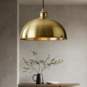 Brass Dome Ceiling Light Fixture, Brass Pendant Lamp, Handmade Light, Hanging Light, Dome Lampshades, Modern Brass Light Fixture