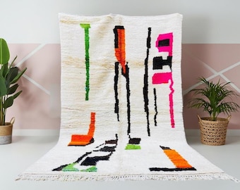 Customizable Boujad Rugs - Authentic Handwoven Moroccan Style-Custom Boujad Rugs - Vintage Moroccan Carpet for Modern Spaces
