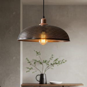 Hammerd Dome Brass Pendant Lamp, Moroccan Dome Light, Brass Hanging Light, Dome Lampshades, Kitchen Island Lighting