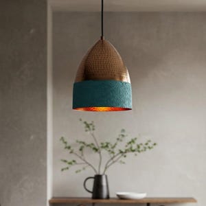 Green Patina Copper Pendant Light, Industrial Copper Pendant Light, Rustic Chandelier, Oxidized Copper Island Kitchen Lighting