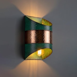 Oxidized Wall Sconce, Vintage Outdoor Wall Copper Sconce, Industrial Lighting, Handmade Wall Light, Farmhouse Wall Sconce,Wall Light Fixture