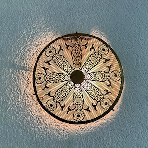 Morocca Wall Brass Wall Sconce, Moroccan Handmade Brass Wall Decor, Moroccan Lamps, Modern Wall Lighting