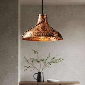 Vintage Ceiling Lamp for Kitchen island, Farmhouse Dome Lamp, Copper Dome Pendant Lamp, Hanging Light, Handmade Dome Pendant Light