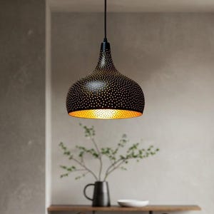 Brass dome Copper Pendant Light, Hammerd Dome Lamp, Black Patina Modern Copper Dome Pendant Lamp, Copper Dome Light fixture