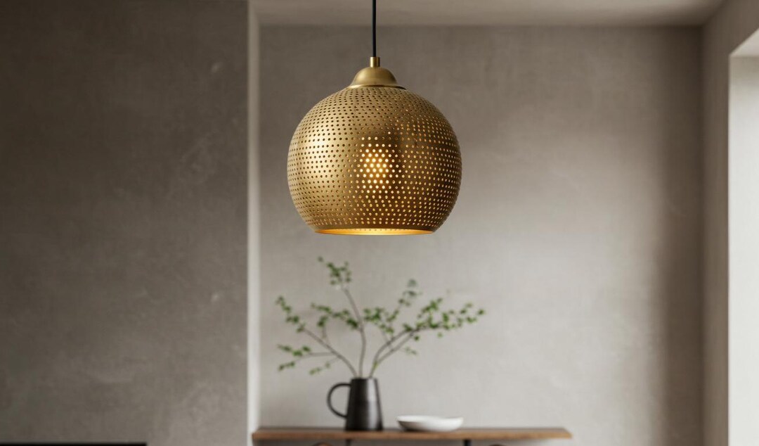 Handmade Brass Hanging Pendant Lamp, Ceiling Hammerd Dome Pendant Light — free download