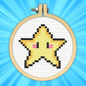 Kit de llavero moderno de mini estrella pop para punto de cruz: manualidad DIY para niños, principiantes y mochilas escolares
