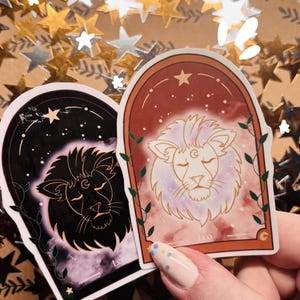 Leo Zodiac Sticker Set - Glossy Light & Dark Edition
