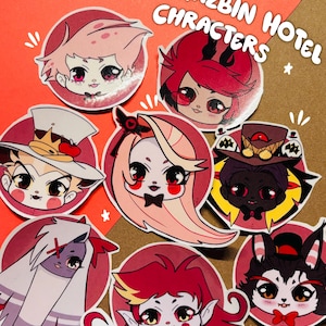 Chibi Hazbin Hotell Character Stickers - Glossy Cute Demon Stickers