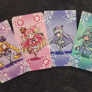 Prachtige Precure dubbelzijdige kleine kaartprint: Magical Girl Shoujo-serie - inclusief Cure Friendy Lillian Nyammy Daifuku en Satoru