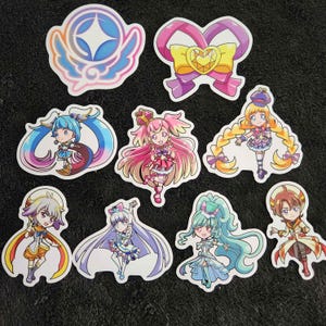Wonderful Precure and Sky Precure Stickers- 2.5 inch Colorful Magical Girl Pretty Cure- Sky Precure
