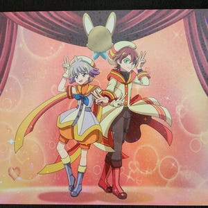 Pyonderful Precure Poster- Cure Daifuku and Cure Satoru, Wonderful Precure Movie Fan Poster, Glittery Magical Girl A5 Print, No AI