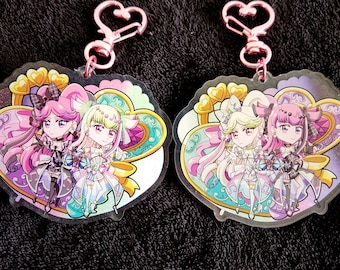 Cure Kiss and Cure Zukyoon Acrylic Charm: Magical Girl Keychain