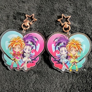Precure Magical Girl Keychain: Cure Bloom, Cure Egret - 3 Inch Double-Sided Acrylic Charm